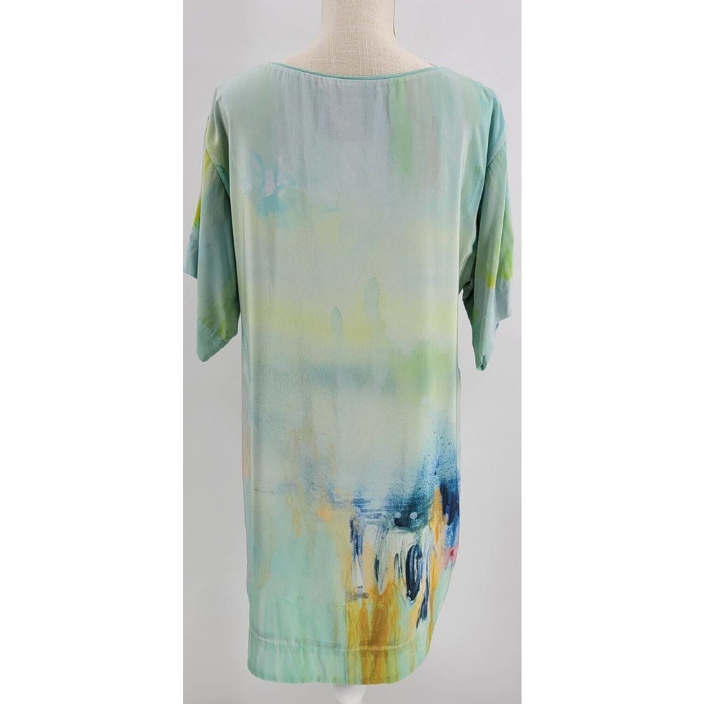 Anthropologie Maeve Painted Silk Watercolor Claire Desjardins Small Mini Dress - Picture 5 of 11